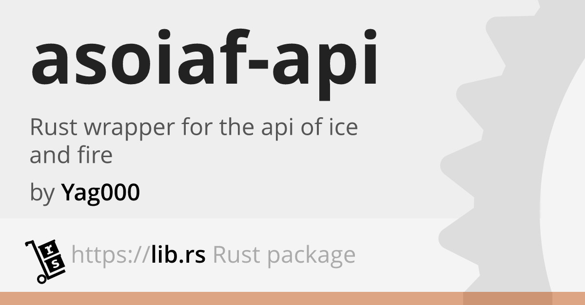 Asoiaf Api Rust Web Dev Library Lib Rs