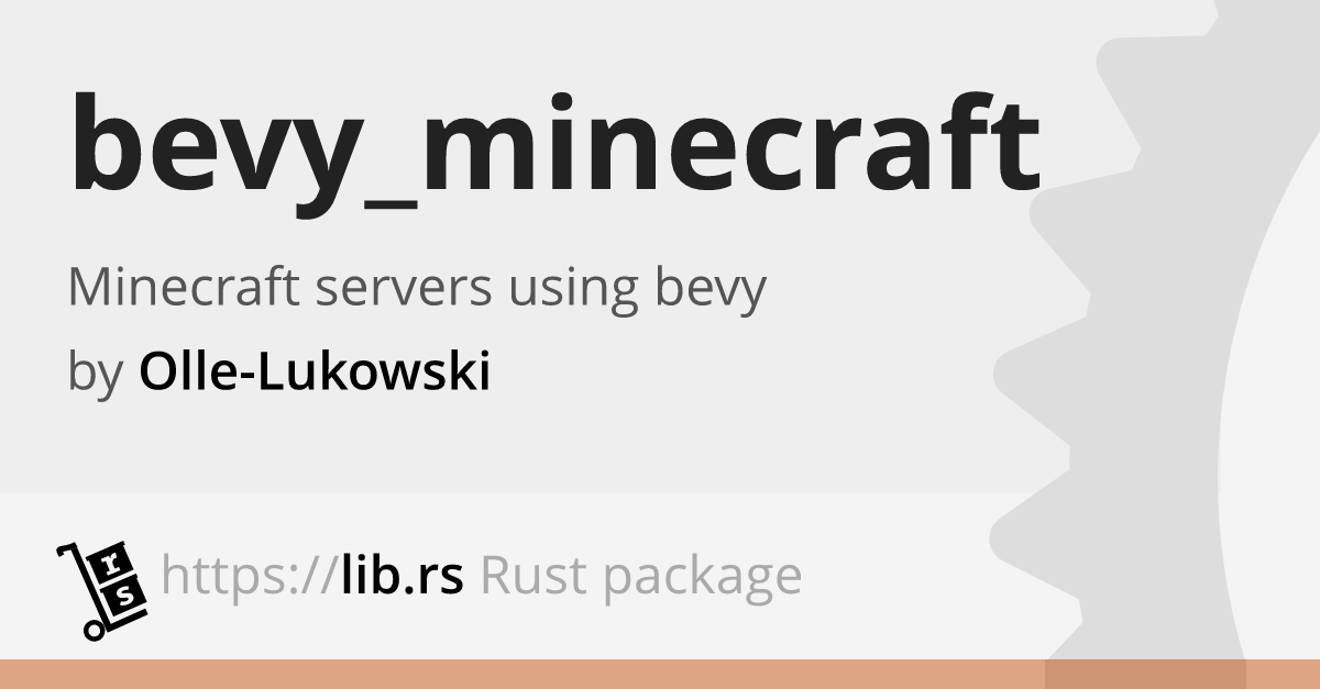 Bevy Minecraft Rust Game Dev Lib Rs