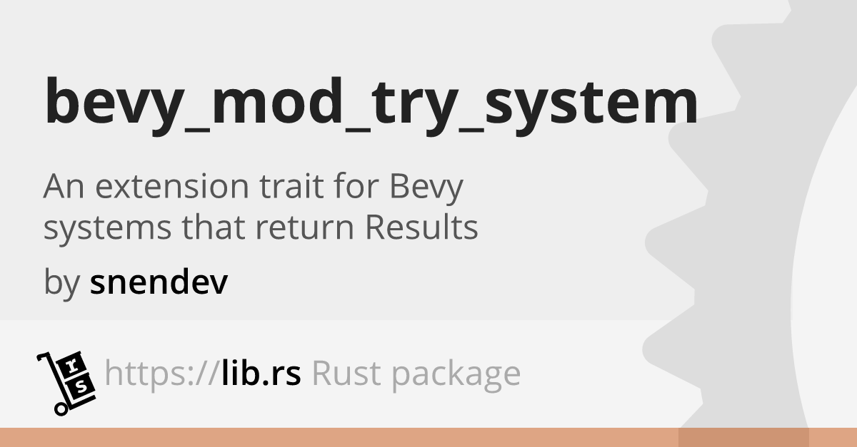 Bevy Mod Try System Rust Game Dev Lib Rs