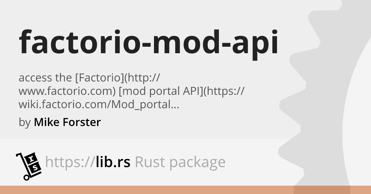 Factorio Mod Api Rust Web Dev Library Lib Rs