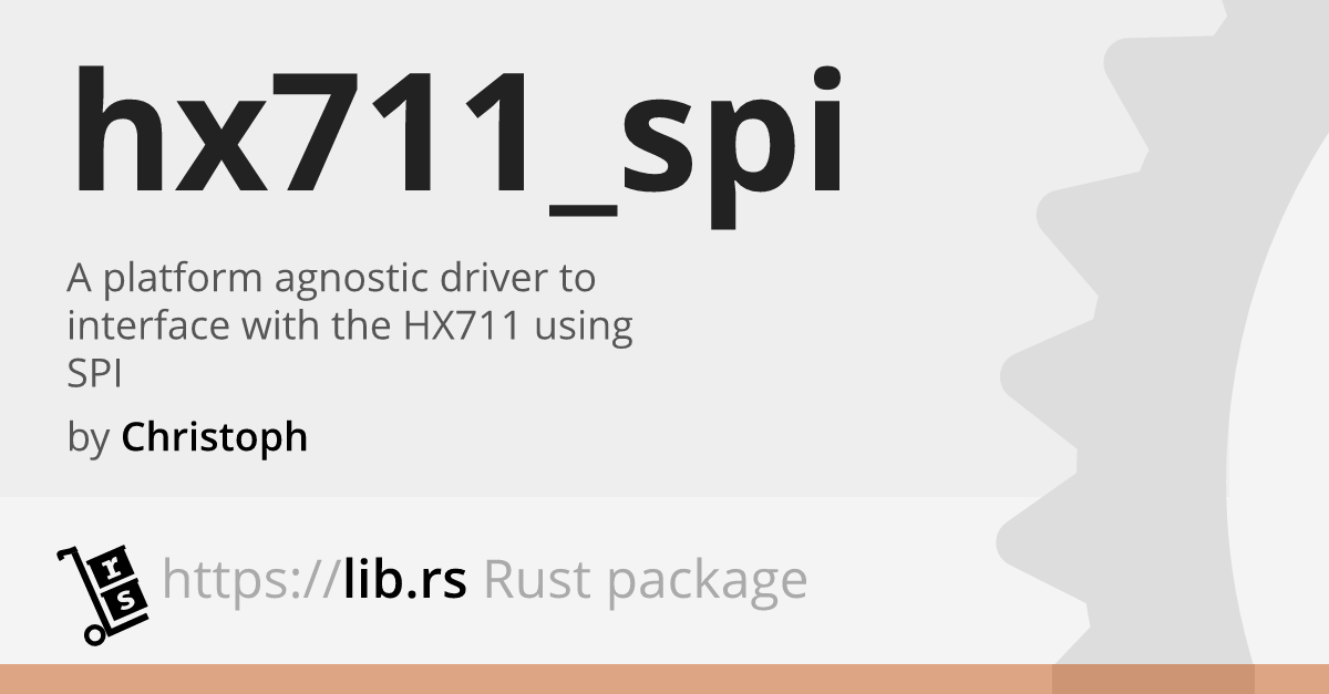 Hx Spi Embedded Dev In Rust Lib Rs