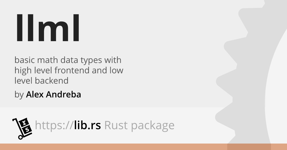 LLML Rust Math Library Lib Rs