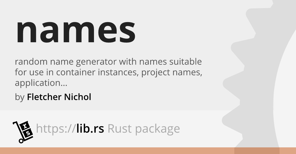 Names Command Line Utility In Rust Lib Rs