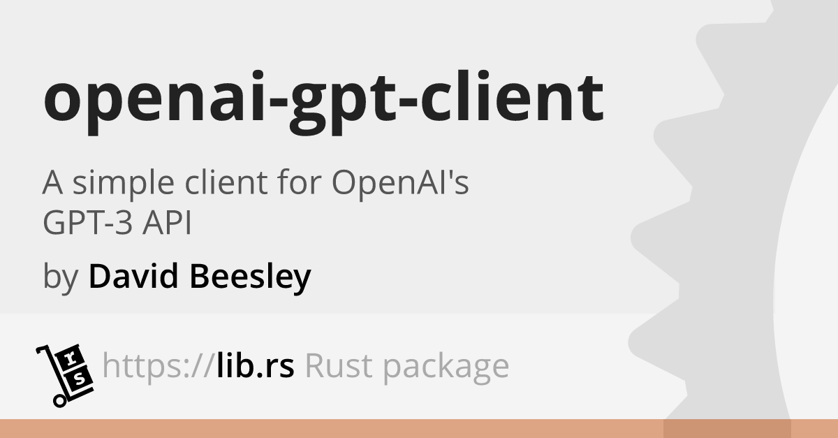 Openai Gpt Client Rust Web Dev Library Lib Rs