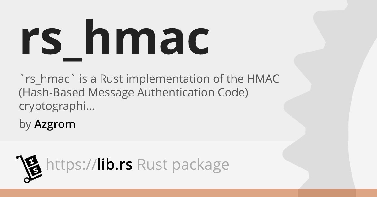 Rs Hmac Rust Implementation Lib Rs