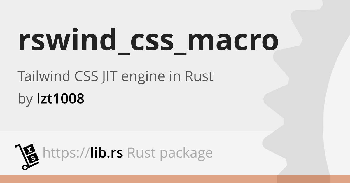 Rswind Css Macro Rust Web Dev Library Lib Rs