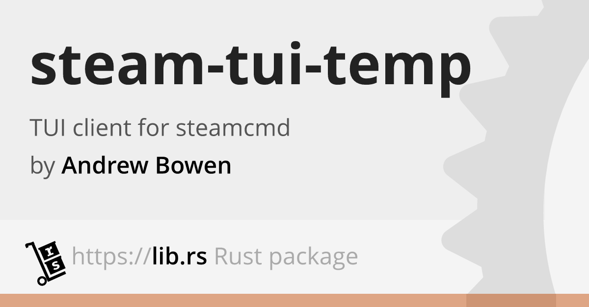 Steam Tui Temp Command Line Utility In Rust Lib Rs