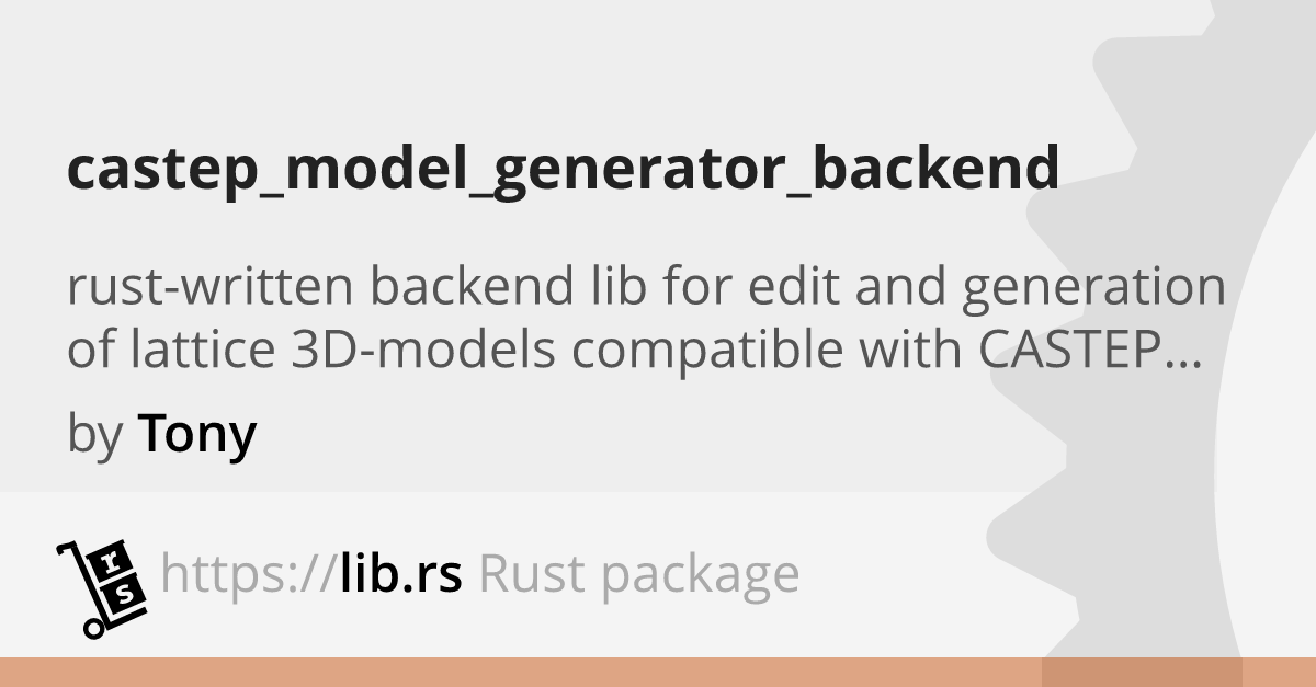 Castep-model-generator-backend — Rust Math Library // Lib.rs