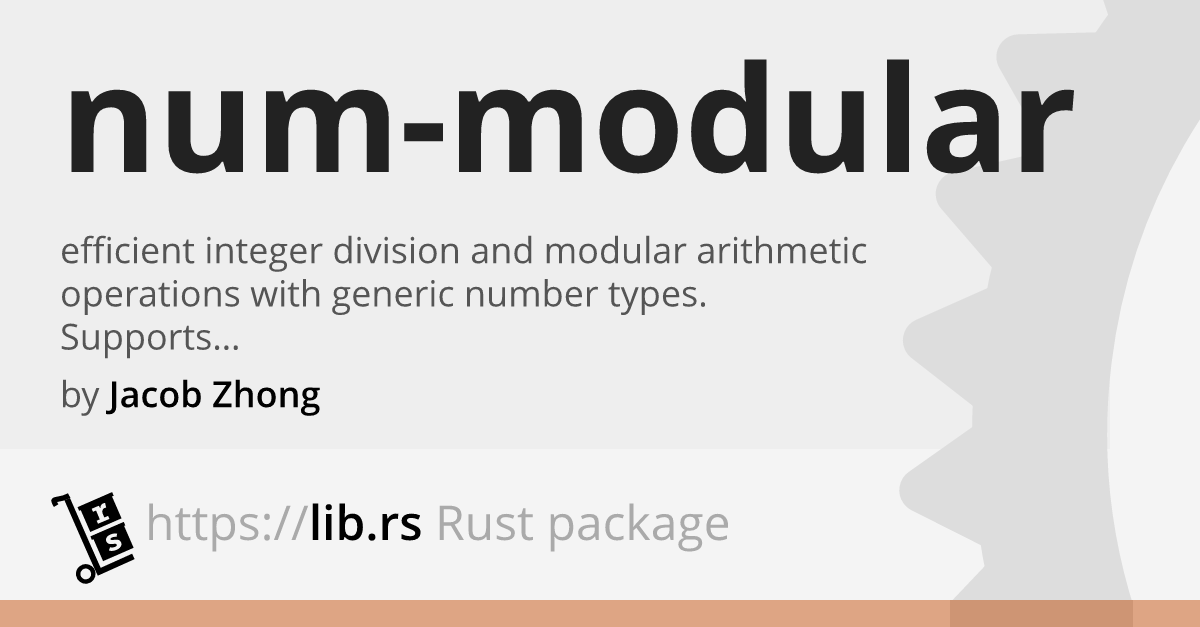 Num-modular — Rust Math Library // Lib.rs