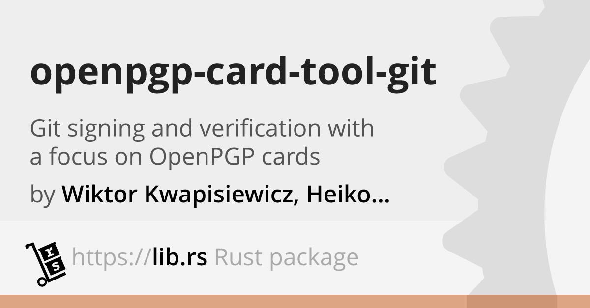 openpgp-card-tool-git — Rust utility // Lib.rs