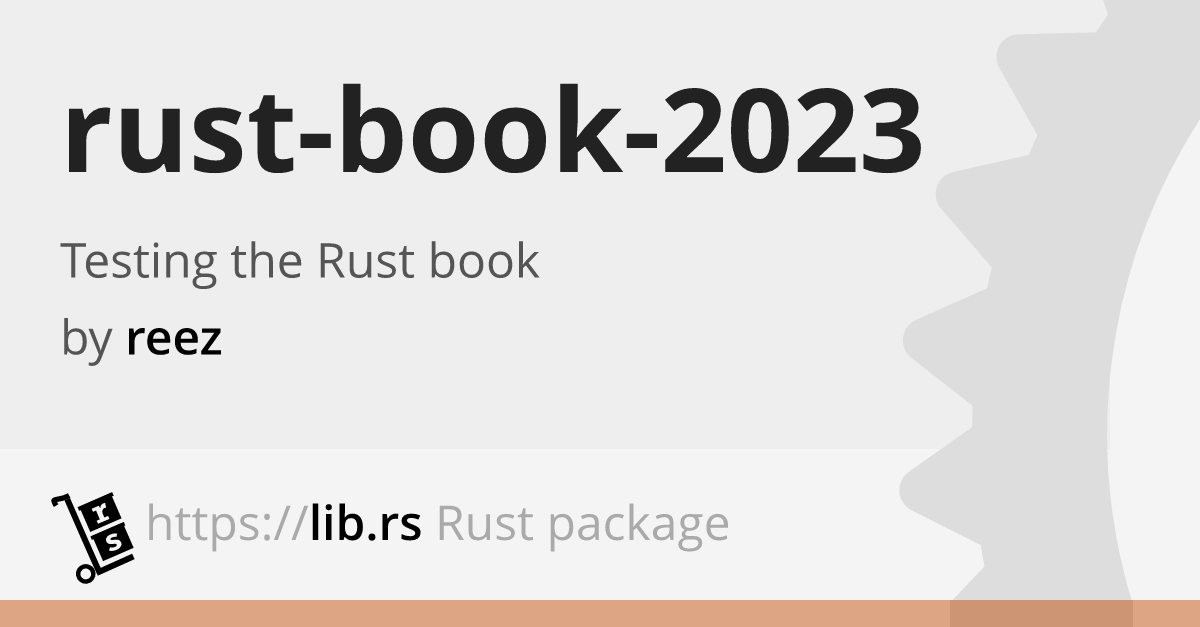 rust-book-2023 0.1.1 [not recommended] // Lib.rs