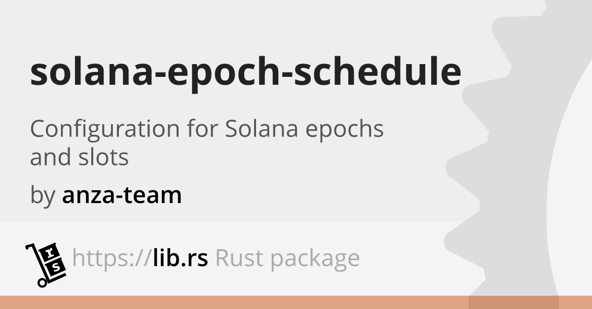 solanaepochschedule 0.0.1 [not // Lib.rs