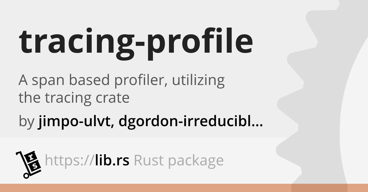 tracing-profile — profiling in Rust // Lib.rs