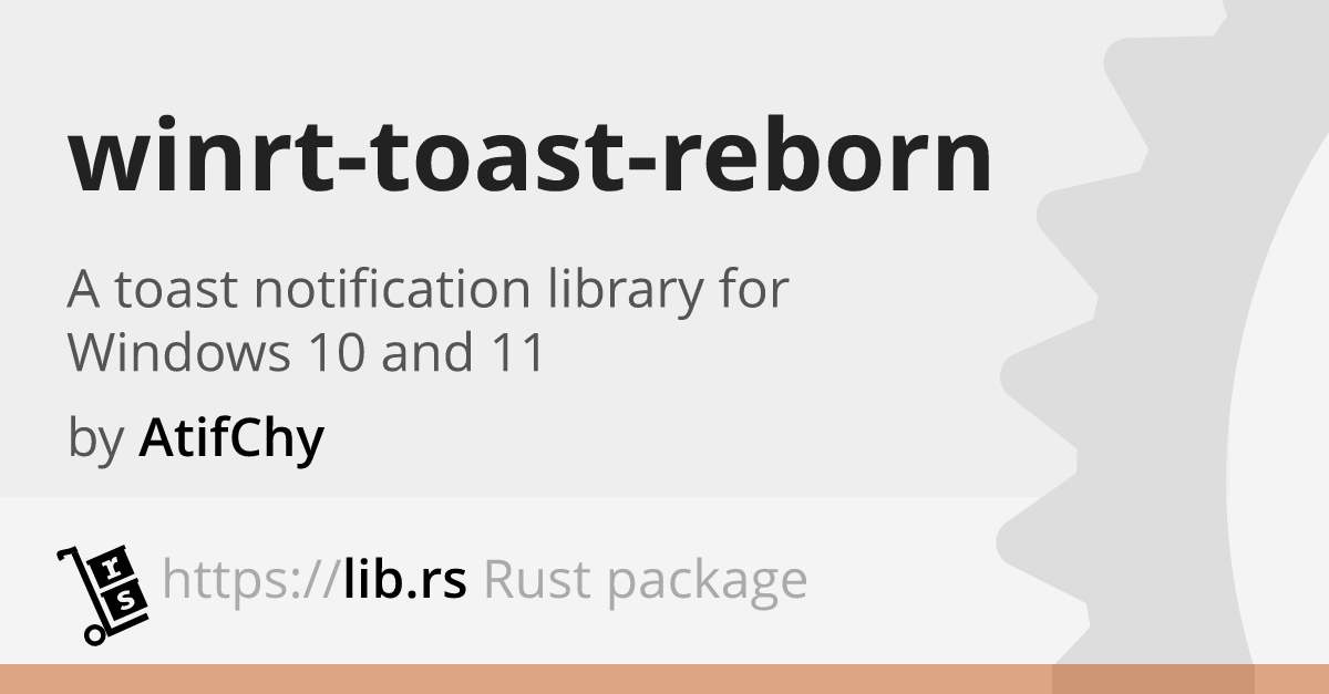 Winrt-toast-reborn — Rust API Windows // Lib.rs